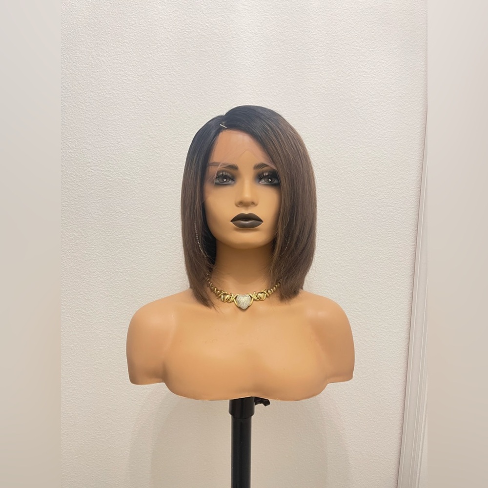 New! Unworn! 12” Full Lace Wig, Human Hair Customized Ombre